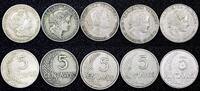 5 Centavos 1919-1940 Peru PERU COPPER-NICKEL LOT OF 5 COINS 1919-1940   KM# 213.1 (24 863) Uncertified
