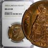 United Kingdom 1 Penny GREAT BRITAIN George V Bronze 1935 NGC MS63 RB NICE TONING KM# 838 (03) -