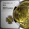 India 1/2 Anna India-British George VI 1942 NGC MS65 GEM BU KM# 534b.2 (042) -