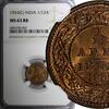 India 1/12 Anna India-British George V Bronze 1933 (C) NGC MS63 RB KM# 509 (007) -