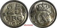 Ore 1920 Denmark Denmark Christian X 1920 VBP GJ 25 Ore 1st DATE Ch.UNC KM#815.2a (15 017) unz