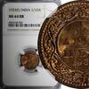 India 1/12 Anna India-British George V Bronze 1933 (C) NGC MS64 RB KM# 509 (006) -