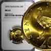 Finland 20 Senti 1979 Tanzania Nickel-Brass 1979  Ostrich NGC MS65 TOP G... 38,65 EUR  zzgl. 12,88 EUR Versand