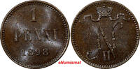 Finland 1 Penni Finland Nicholas II Copper 1898 aUnc Choice Details KM# 13 (382) -