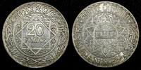 Mexico 20 Francs MOROCCO Mohammed V Silver 1352 (1933) 35mm aUNC Toned Y# 39 (27 070) -