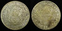 Mexico 20 Francs MOROCCO Mohammed V Silver 1352 (1933) 35mm ch.XF Toned Y# 39 (27 069) -