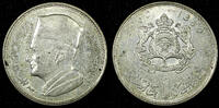 Morocco 1 Dirham MOROCCO Mohammed V Silver AH1380 1960 High Grade Y# 55 (26 706) -