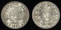Switzerland 10 Rappen 1951 Switzerland Copper-Nickel 1951 B  GEM BU Tone... 8,59 EUR  zzgl. 12,88 EUR Versand