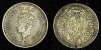 India 1/4 Rupee India-British George VI Silver 1945 Nice Toned KM# 547 (27 306) -
