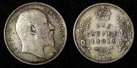 India 1906 Rupee India-British Edward VII Silver Silver (.917) XF KM# 508 (27 567) -