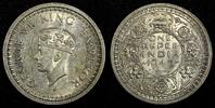 India Rupee India-British George VI Silver 1945 (B) KM# 557.1 (27 312) -