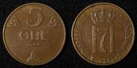 Norway 5 Øre 1941 NORWAY Haakon VII Bronze 1941  WWII Issue KM# 368 (27 ... 5,15 EUR  zzgl. 12,88 EUR Versand