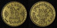 Morocco 20 Francs Morocco Mohammed V Aluminum-Bronze 1371 (1952) Y# 50 (27 626) -