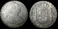 Bolivia 8 Reales Bolivia Charles IV Silver 1808 PTS PJ Last Year Type XF KM# 73 (551) -