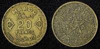 Morocco 20 Francs Morocco Mohammed V Aluminum-Bronze 1371 (1952) Y# 50 (27 664) -