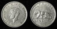 India 1/2 Rupee India-British George VI Nickel 1947 Bombay Mint KM# 553 (27 686) -