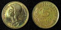 France 5 Centimes 1966 FRANCE Aluminum-Bronze 1966  1st Year Type RAINBO... 4,29 EUR  zzgl. 12,88 EUR Versand