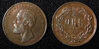 Sweden Bronze SWEDEN Oscar II 1873 L.A. 1 Ore UNC KM# 728 (27 745) -