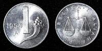 Italy 1 Lira Italy Aluminum 1954 R Weighting Scale UNC KM# 91 (27 678) -