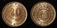 20 Centavos Mozambique Bronze 1961 UNC Toned KM# 85 (27 672) -