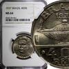 400 Reis 1937 Brazil BRAZIL Oswaldo Cruz Copper-Nickel 1937   NGC MS64 KM# 539 (031) NGC MS64 KM