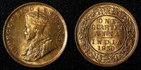 India 1/4 Anna India-British George V 1930 (C) Calcutta BU RED TONED KM# 512 (27 733) -