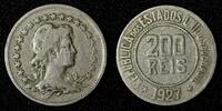 Brazil 200 Reis BRAZIL Copper-Nickel 1927 Liberty 25mm KM# 519 (27 802) -