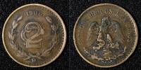 Mexico 2 Centavos MEXICO Bronze 1906 Narrow Date KM# 419 (27 892) -