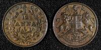 India 1/12 Anna India-British East India Copper 1835 KM# 445 (28 015) -