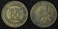 France 50 Centimes FRANCE Aluminum-Bronze 1921 KEY DATE KM# 884 (27 990) -