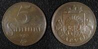 Switzerland 5 Santimi LATVIA Bronze 1922 HUG Switzerland Mint KM# 3 (28 009) -