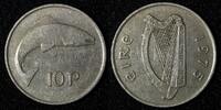 Ireland 10 Pence Ireland Republic Copper-Nickel 1975 Salmon KM# 23 (28 021) -