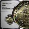 South Africa 10 Cents South Africa Silver 1963 Jan van Riebeeck NGC MS63 GEM BU KM# 60 (041) -