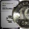 Sweden Ore Sweden Gustaf V (1908-1950) Silver 1911 W 10 Ore NGC MS64 GEM BU KM# 780 (023) -