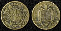 Spain 1 Peseta SPAIN Aluminum-Bronze 1944 WWII Issue 1 Year Type KM# 767 (28 120) -