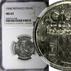1 Franc 1968 Monaco Monaco Rainier III 1968   Paris Mint NGC MS65 TOP GRADED KM# 140 (48) NGC MS65 TOP GRADED KM