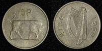 Ireland 5 Pence Ireland Republic Copper-Nickel 1969 Bull 1st Year Type KM# 22 (28 026) -
