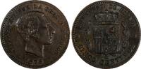 5 Centimos Spain Alfonso XII Bronze 1878 OM SCARCE XF KM# 674 (19 499) -