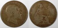 1 Penny Great Britain Edward VII Bronze 1906 KM# 794.2 (28 193) -