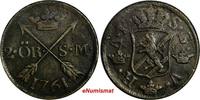 SWEDEN Adolf Frederick Copper 1761 S.M. 2 Ore Mintage-422,000 KM# 461 (15124) Uncertified
