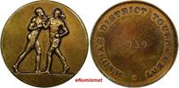BRONZE INDIA MADRAS PRESIDENCY 1939 BOXING MEDAL by F. Phillips 44mm XF (9553) -