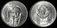 5 Pesos MEXICO Hidalgos Silver 1953  27.78 g 40 mm UNC KM# 468 (28 703) unz
