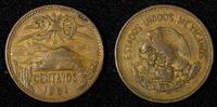 20 Centavos Mexico ESTADOS UNIDOS MEXICANOS Bronze 1951 Mo SCARCE KM#439(3) -