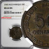 50 Centavos Mozambique Portuguese Bronze 1945 NGC MS64 BN 1 YEAR TYPE KM# 73(43) -
