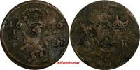 SWEDEN Carl X Copper 1656 1/4 Ore Better Date KM# 211 (15 220) Uncertified