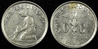 50 Centimes Belgium Nickel 1922 French text XF KM# 87 (25 018) -