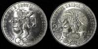 25 Pesos MEXICO Silver 1968 Mo Olympic Games Rings 22.5 g GEM BU KM# 479.1 (5) -