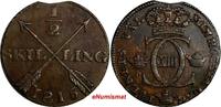 1/2 Skilling SWEDEN Carl XIII Copper 1815  NICE DETAILS KM# 590 (15 250) Uncertified