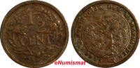 1/2 Cent Netherlands Wilhelmina I Bronze 1915 VF/XF KM# 138 (6455) -