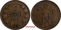10 Pennia Finland Nicholas II Copper 1916 XF KM# 14 (18 634) -